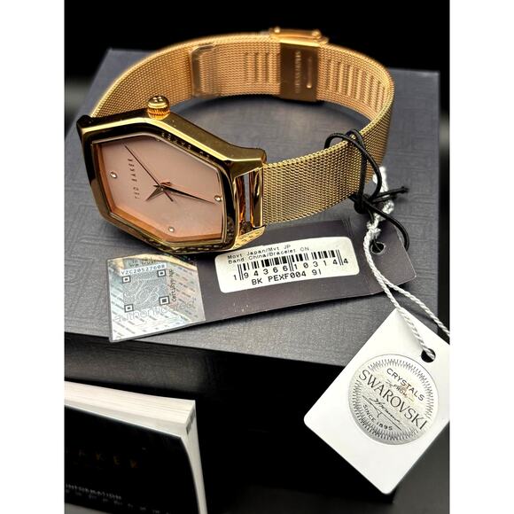 Ted Baker Exter BKPEXF004 Women\'s 36mm Rose Gold Mesh Swarovski Watch NIBWT main image 4